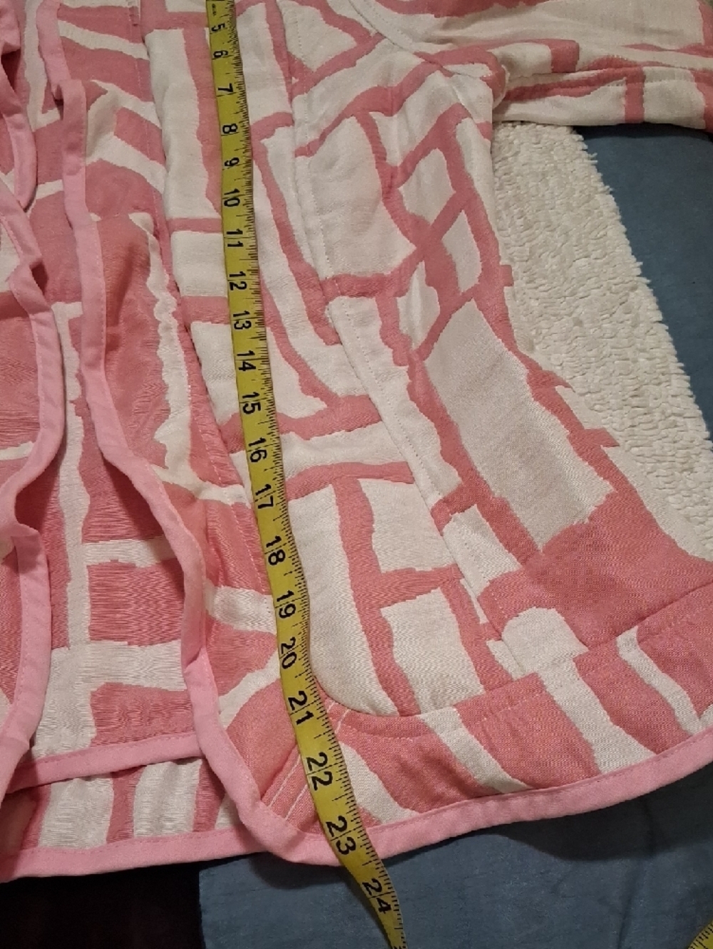 Pink & White Patterned Ruffle Blazer - Picture 6 of 8